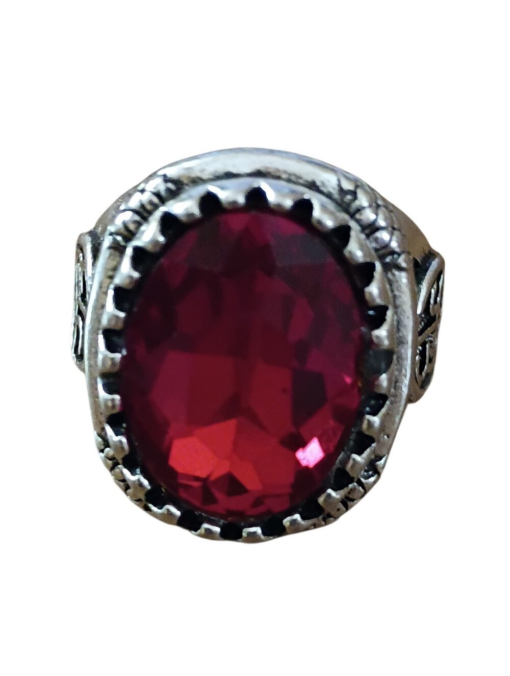 Red Oval Stone Ring